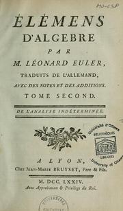 Cover of: Elemens d'algèbre \ by Leonhard Euler