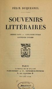 Cover of: Souvenirs littéraires ...