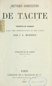 Cover of: Oeuvres complètes de Tacite