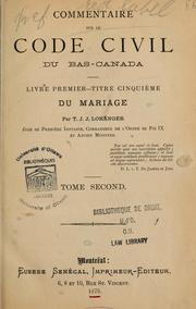 Cover of: Commentaire sur le Code civil du Bas-Canada