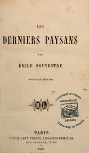 Cover of: Les derniers paysans by Émile Souvestre