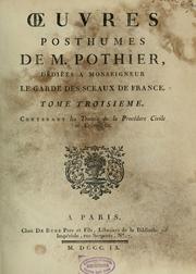 Cover of: Oeuvres posthumes de Pothier