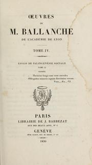 Cover of: Oeuvres de M. Ballanche