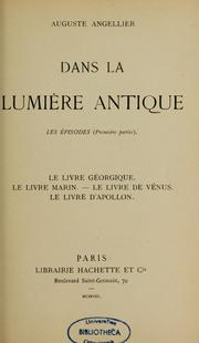 Cover of: Dans la lumière antique by Auguste Angellier