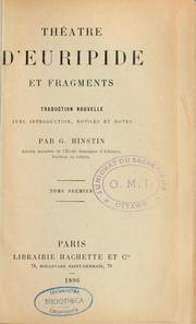 Cover of: Théâtre d'Euripide et fragments