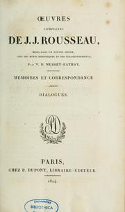 Cover of: Œuvres complètes de J. J.Rousseau: mises dans un nouvel ordre