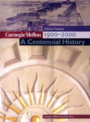 Cover of: Carnegie Mellon 1900-2000 by Edwin Fenton