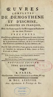 Cover of: Oeuvres complètes de ... et d'Eschine