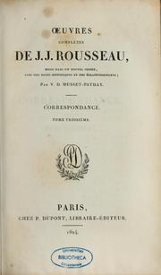 Cover of: Œuvres complètes de J. J.Rousseau by Jean-Jacques Rousseau