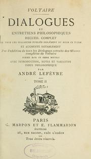 Cover of: Dialogues et entretiens philosophiques by Voltaire