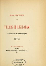 Cover of: Villiers de l'Isle-Adam, l'écrivain et le philosophe