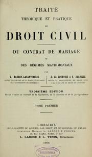 Cover of: Traité théorique et pratique de droit civil