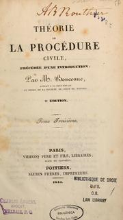 Cover of: Théorie de la procédure civile