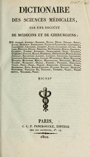 Dictionnaire des sciences médicales by Nicolas Philibert Adelon