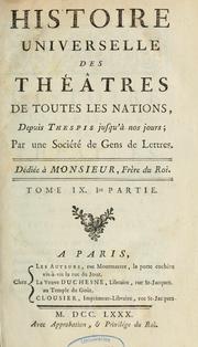 Cover of: Histoire universelle des théâtres de toutes les nations, depuis Thespis jusqu'à nos jours by Jean Marie Louis Coupé