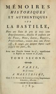 Cover of: Mémoires historiques et authentiques sur la Bastille by Jean Louis Carra