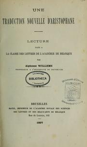 Cover of: Notes sur Aristophane by Alphonse Charles Joseph Willems