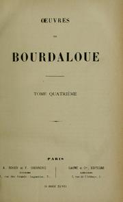 Cover of: Œuvres de Bourdaloue by Louis Bourdaloue