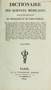 Cover of: Dictionnaire des sciences médicales