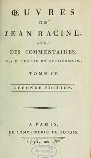 Cover of: Œuvres de Jean Racine by Jean Racine