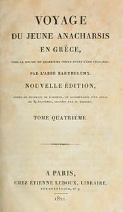 Cover of: Voyage du jeune Anacharsis en Grèce, vers le milieu du quatrième siècle avant l'ère vulgaire