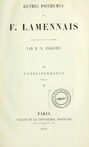 Cover of: Œuvres posthumes de F. Lamennais