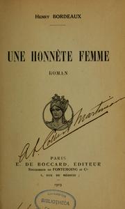 Cover of: Une honnête femme, roman