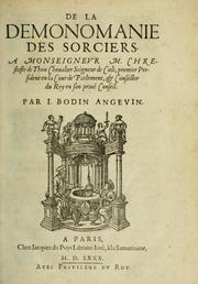 Cover of: De la demonomanie des sorciers by Jean Bodin