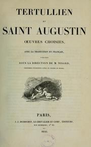 Cover of: Tertullien et Saint Augustin: oeuvres choisies