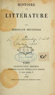 Cover of: Histoire et littérature by Ferdinand Brunetière