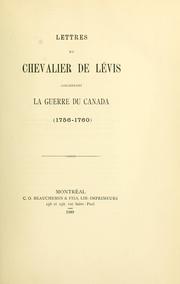 Cover of: Collection des manuscripts du maréchal de Lévis