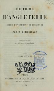 Cover of: Histoire d'Angleterre, depuis l'avènement de Jacques II
