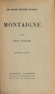 Cover of: Montaigne by Paul Stapfer