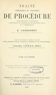 Cover of: Traité théorique et pratique de procédure by Eugène Garsonnet, Eugène Garsonnet