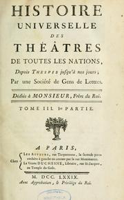 Cover of: Histoire universelle des théâtres de toutes les nations, depuis Thespis jusqu'à nos jours by Jean Marie Louis Coupé