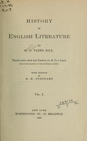 Cover of: History of English literature