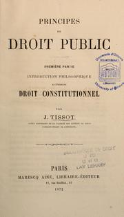 Cover of: Principes du droit public