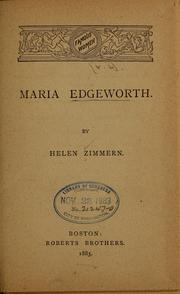 Cover of: Maria Edgeworth