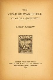 Cover of: The vicar of Wakefield by Oliver Goldsmith