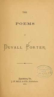 Cover of: The poems of Duvall Porter