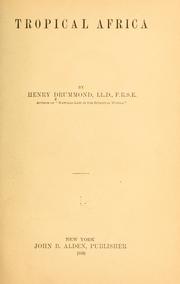 Cover of: Tropical Africa by Henry Drummond