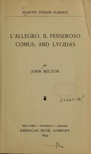 Cover of: L'allegro