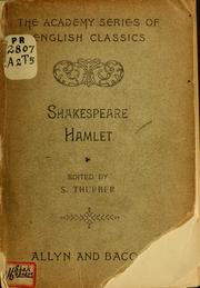 Cover of: Hamlet by ed. by Samuel Thurber