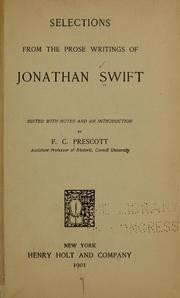 Cover of: Selections from the prose writings of Jonathan Swift