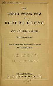 Cover of: The complete poetical works of Robert Burns