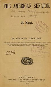 Cover of: The American senator by Anthony Trollope