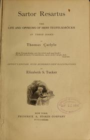 Cover of: Sartor resartus by Thomas Carlyle