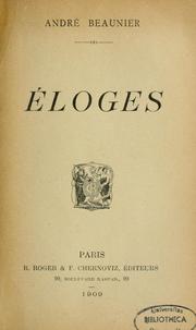 Cover of: Éloges