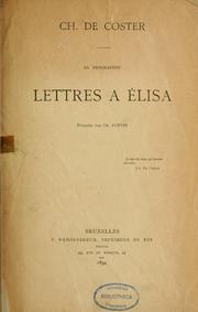 Cover of: Lettres à Élisa