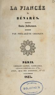 La fiancée de Bénarès by Philarète Chasles